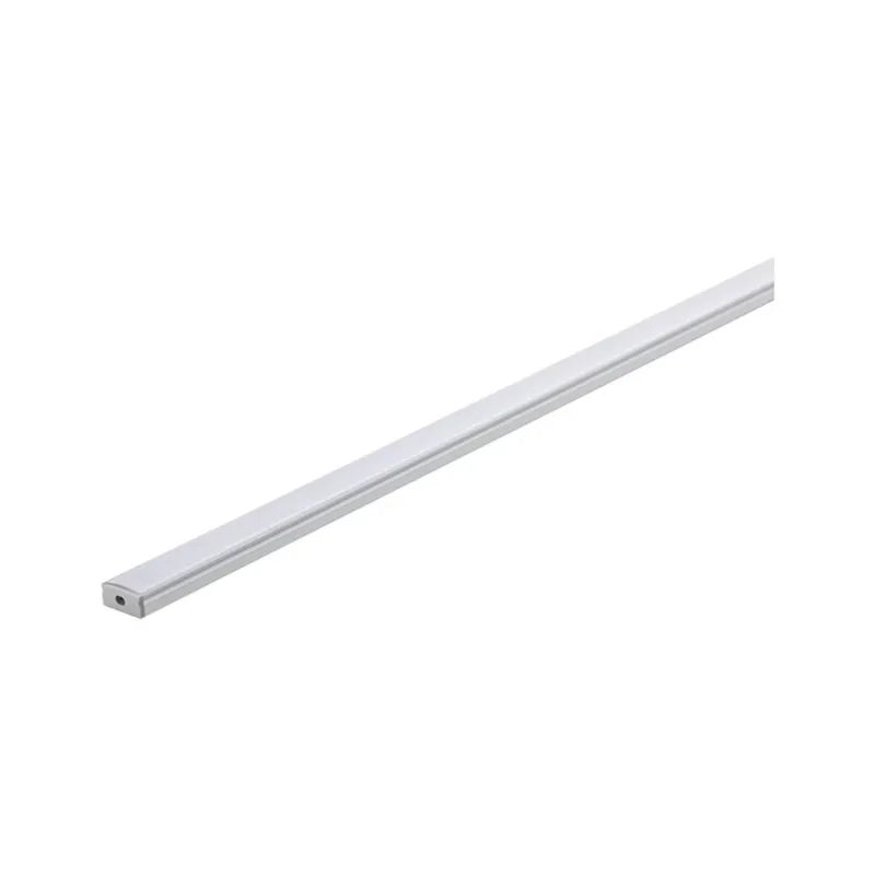 LED Strip Profil Base Weißer Diffusor 2m Alu-Eloxiert Satin für gleichmäßige Lichtverteilung