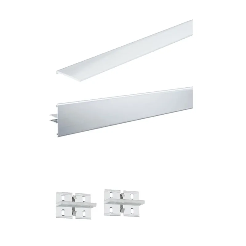 LED Strip Profil Duo 2m Alu-Eloxiert mit Diffusor und Clips für zweiseitige Wandbeleuchtung