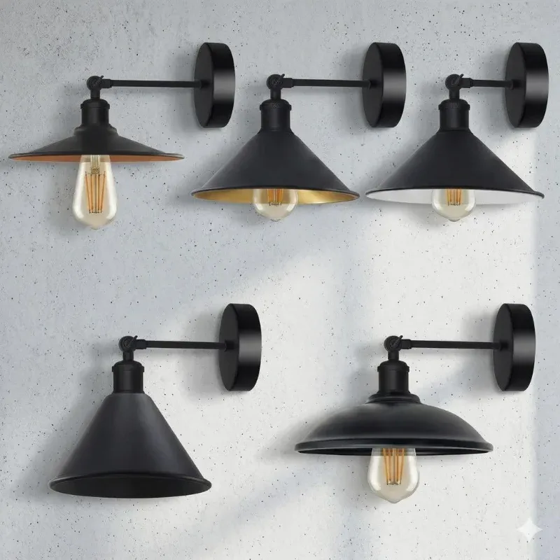 LEDSONE Vintage Wandlampe Schwarz