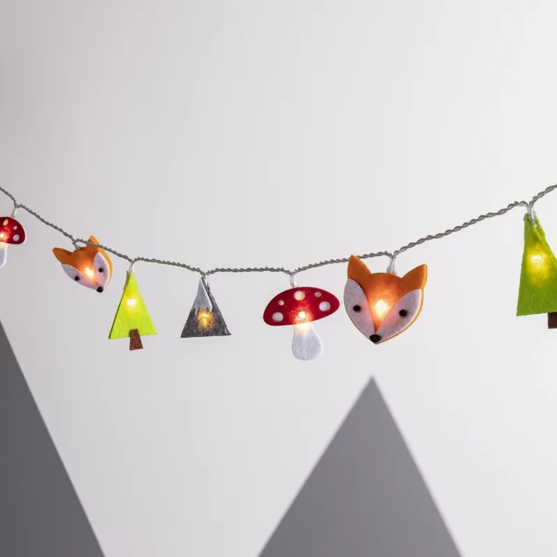30er Woodland Filz Kinder Lichterkette