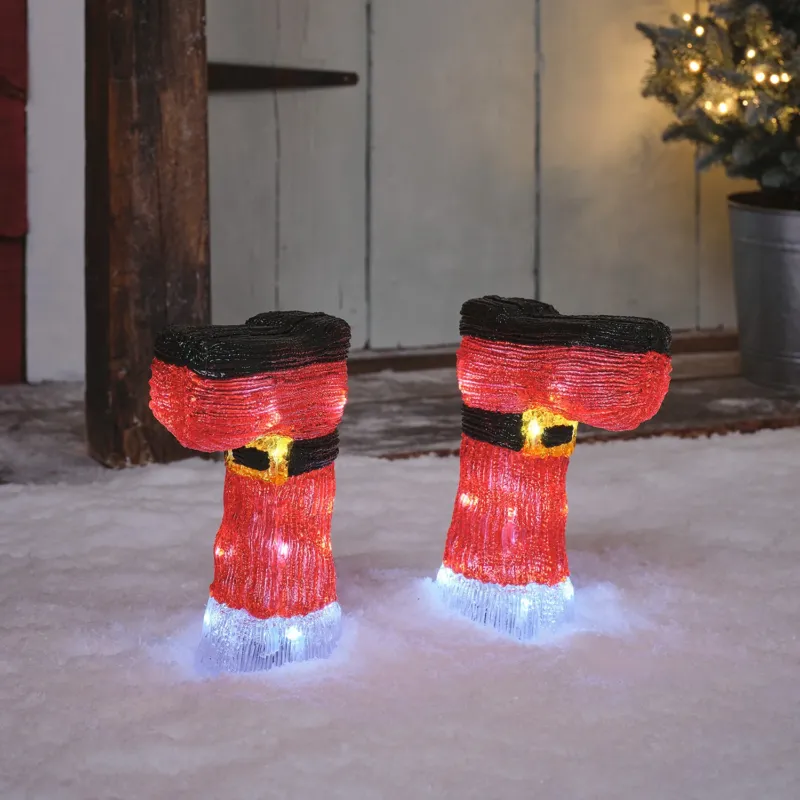 2er Set LED-Stableuchten Weihnachtsstiefel