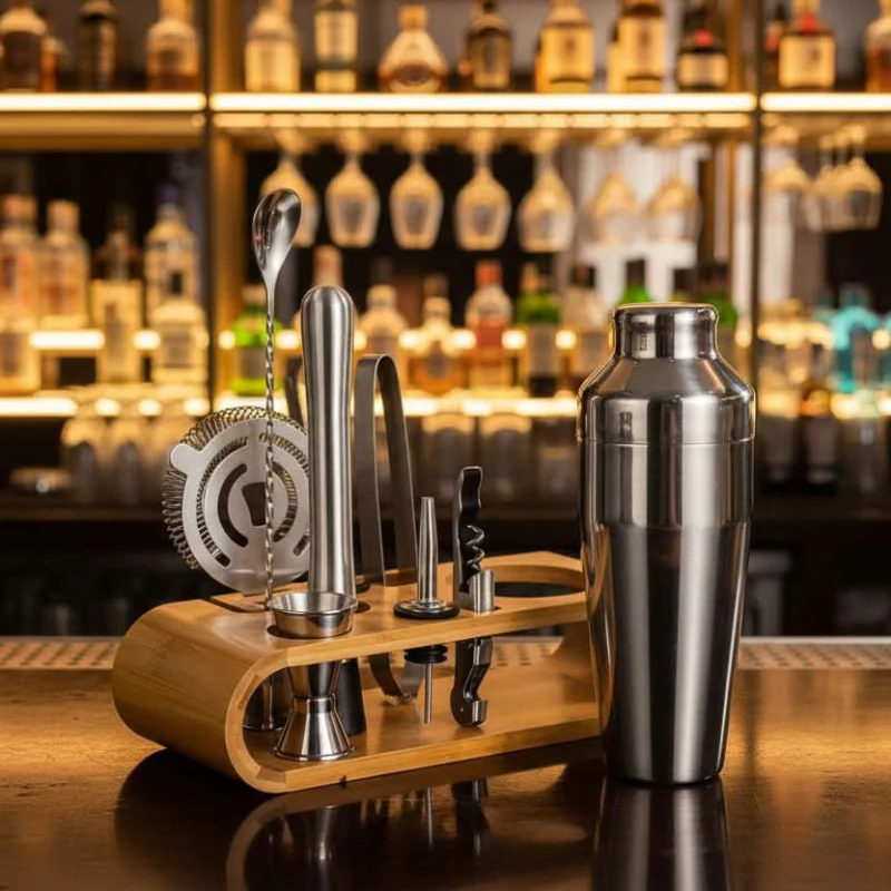 LUXMIX BARSET - 10-piece stainless steel cocktail set for stylish drinks 3