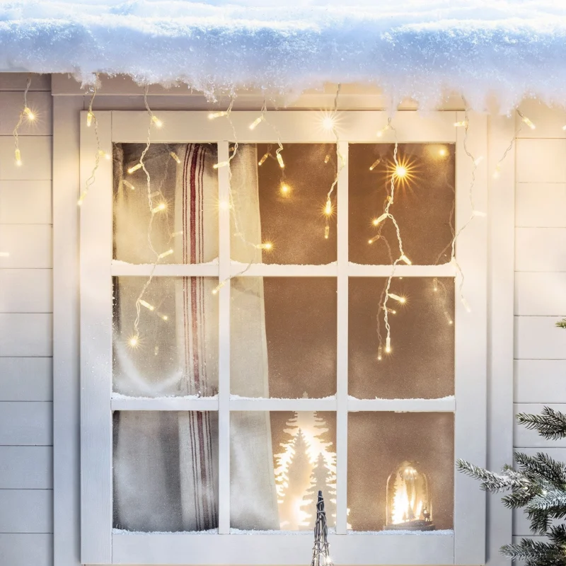 Core Connect 16m 512er LED Eiszapfen Lichterkette warmweiß koppelbar transparentes Kabel