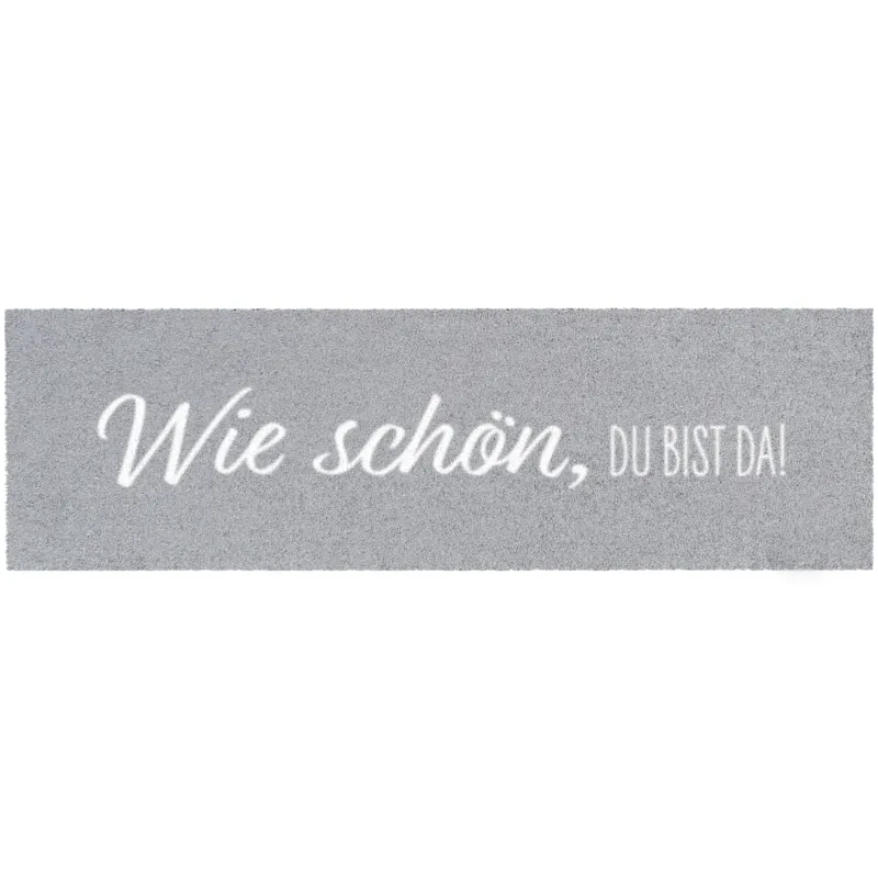 Schuhparkplatz grau Schriftzug Wie schön, du bist da
