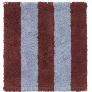 Swatch Washable Rug Cabana Lines Cotton Marsala And Anil
