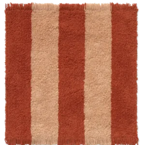 Swatch Washable Rug Cabana Lines Cotton New Terracotta And Pink Sand