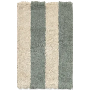 Swatch Washable Rug Cabana Lines Cotton Natural And Vintage Blue