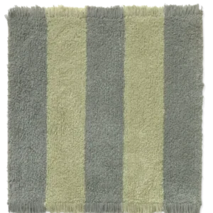 Swatch Washable Rug Cabana Lines Cotton Vintage Blue And Lint
