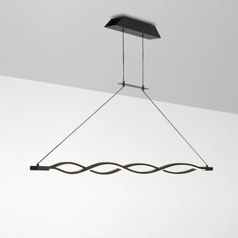 Sahara 42 Watt LED-Hängeleuchte Dimmbar in geschwungener Form für moderne Innenräume.