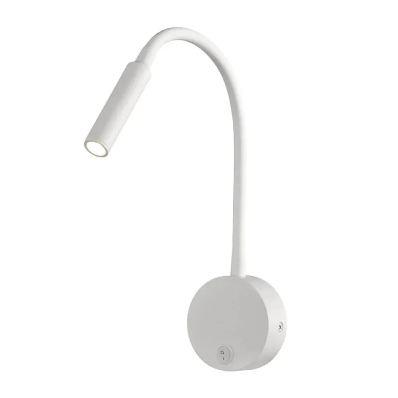 Spot-LED-Wandleuchte Lesearm Boavista in Weiß mit flexiblem Arm für modernes Zuhause
