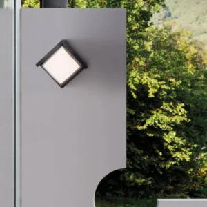 Max LED Außenwandleuchte Quadratisch 3000K Dunkelgrau IP65 moderne Außenleuchte in Dunkelgrau