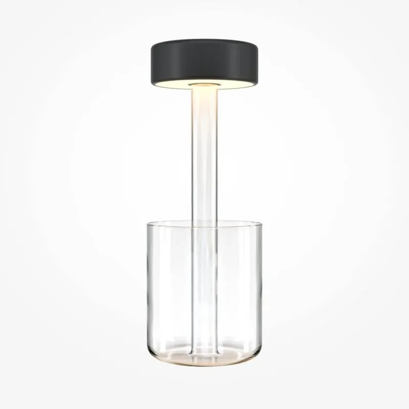 LED Akku-Tischleuchte AI Collaboration in Schwarz mit Sensorschalter und modernem Glasdesign