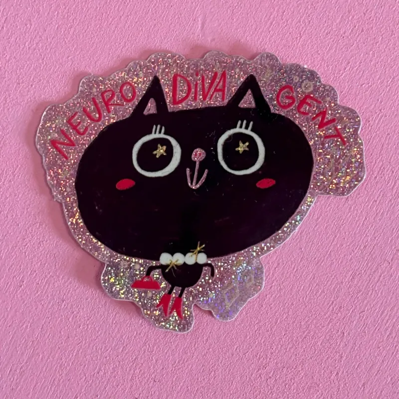 Neuro-DIVA-gent Glitzer Sticker