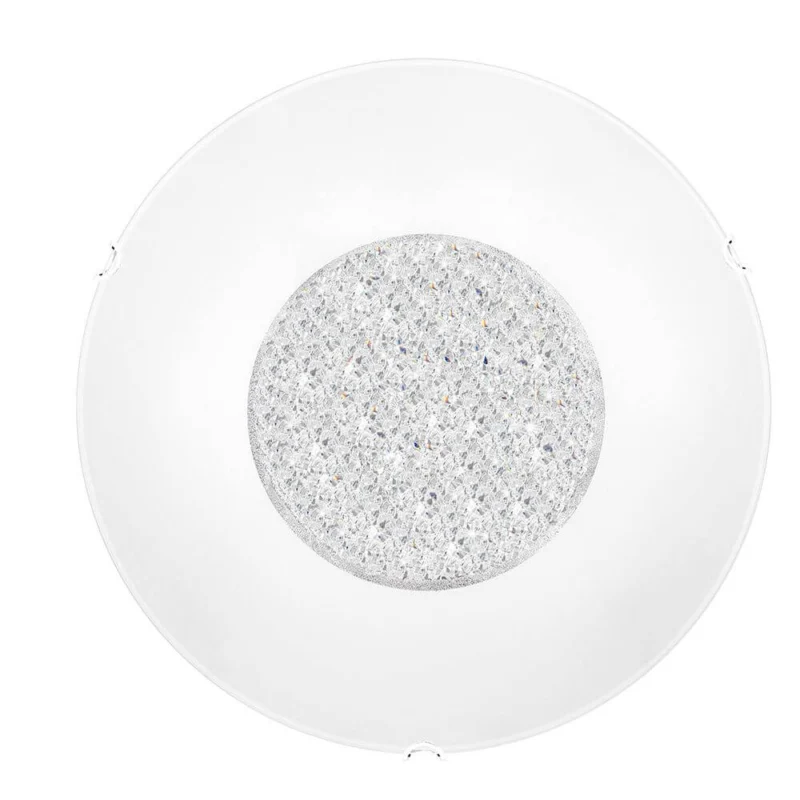 Era Glas-Deckenlampe Kristall Weiß, moderne weiße Plafond aus Glas und Metall für Wohn- oder Schlafzimmer