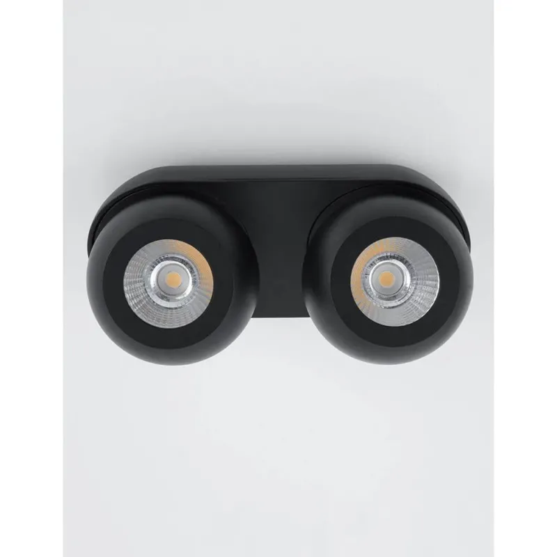 Gon LED Deckenspot 2-flammig Metall in Schwarz, moderne Lichtquelle für Innenräume.