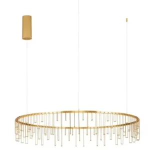Stellar LED Hängeleuchte Ø 80cm in Messing/Kupfer, elegante Ring-Pendelleuchte mit filigranen Hängedetails