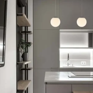 Nuvole LED Pendelleuchte Ø 13cm 3000K Schwarz, Weiß für moderne Küche mit Milchglaskugeln