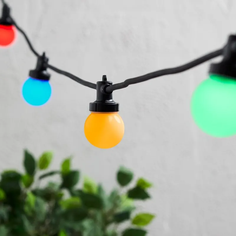 Pro Connect IP67 110m 220er Party Lichterkette bunt koppelbar schwarzes Kabel