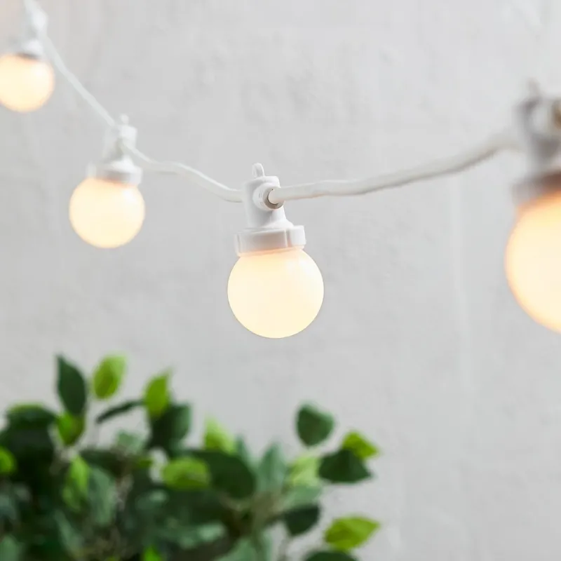 Pro Connect 30m 60er Party Lichterkette warmweiß koppelbar weißes Kabel