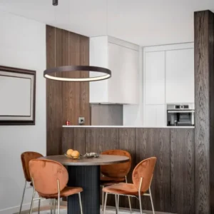 Perrine LED Pendelleuchte Ø 60cm 3000K moderne Deckenleuchte über dem Esstisch in Nickel mit warmweißem Licht