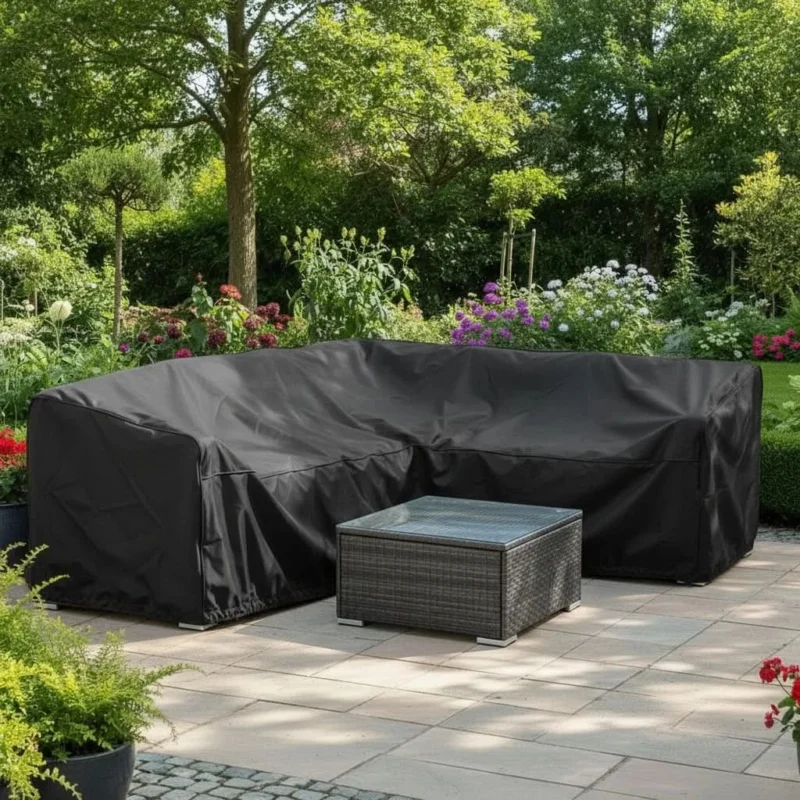Premium L-Shaped Outdoor Sofa Cover Waterproof - Windproof & UV-Resistant Protection 0