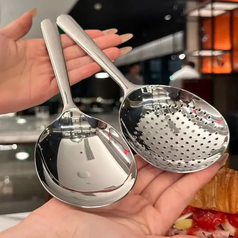 Premium Stainless Steel Large Serving Spoon with Drain Holes 0