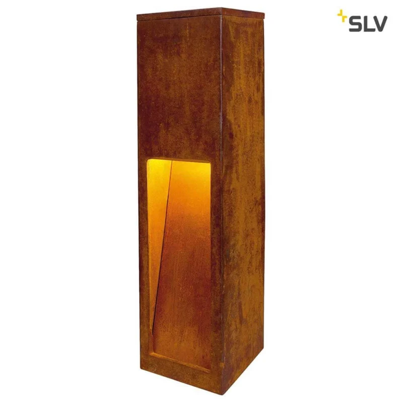 RUSTY 50 LED SLOT Außenleuchte eisen gerostet LED 3000K IP44, rostige SLV Standleuchte für Außen