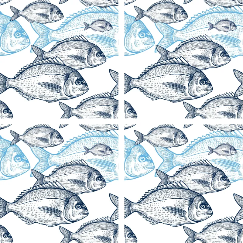 Steinuntersetzer-Set - Fish Scool