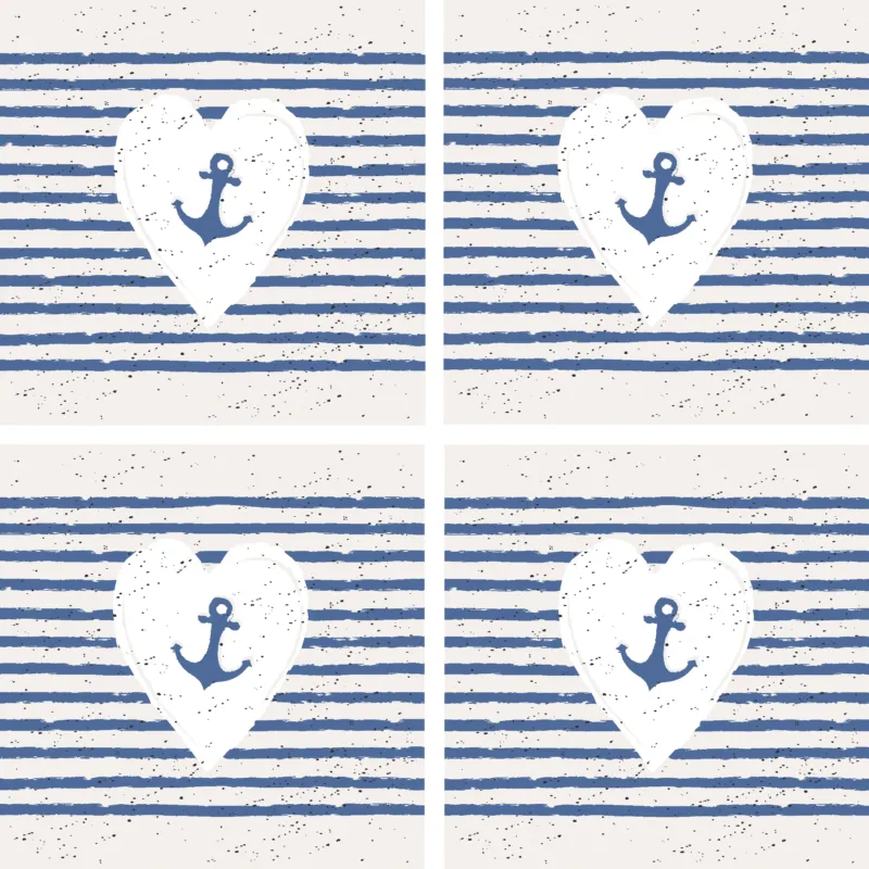 Steinuntersetzer-Set - Blue Anchor