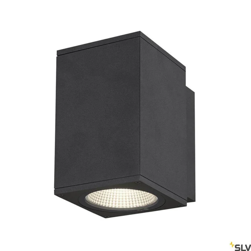 Enola LED Wandaufbauleuchte Square IP65 Anthrazit, moderne LED-Wandleuchte aus Aluminium