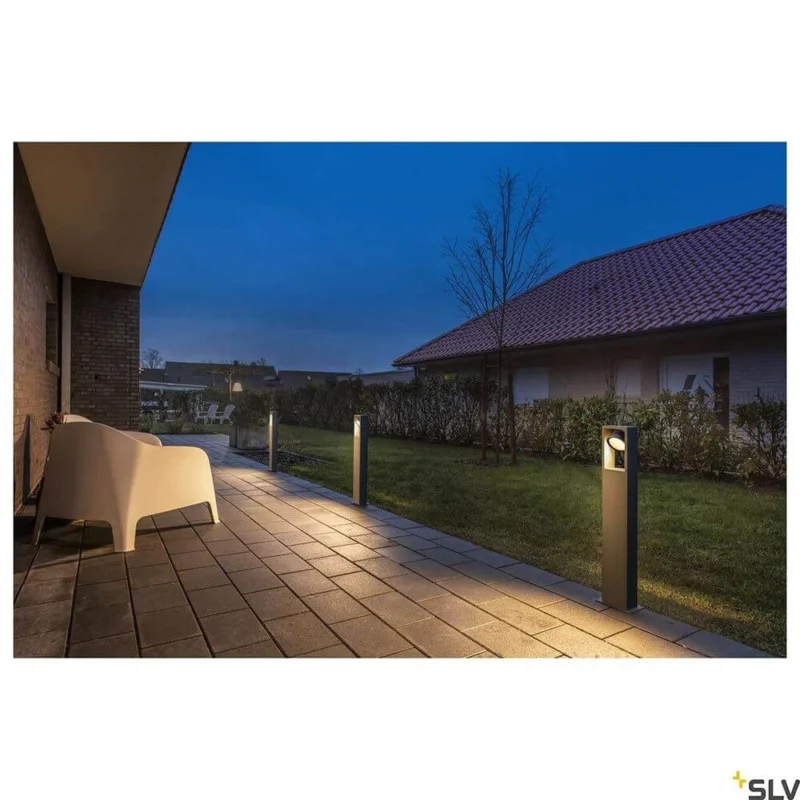 Eskina LED Pollerleuchte Single Frame IP65 CCT 75cm anthrazit für stilvolle Außenbeleuchtung im Garten