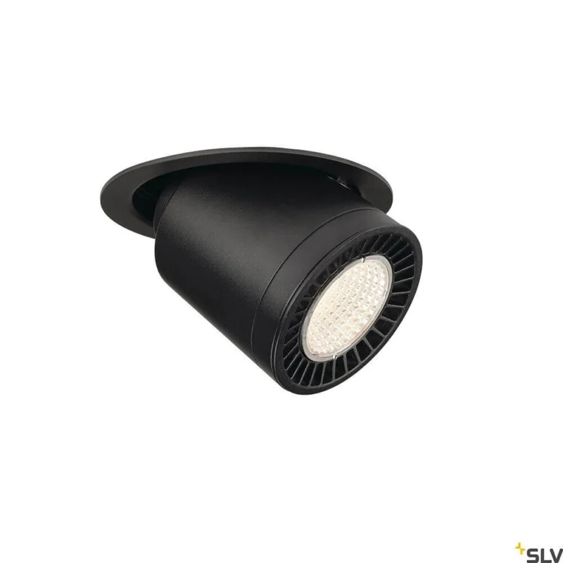 Supros Move LED Decken Einbauleuchte Ø 19,5cm in Schwarz, moderne LED Einbauleuchte mit richtbarem Spot