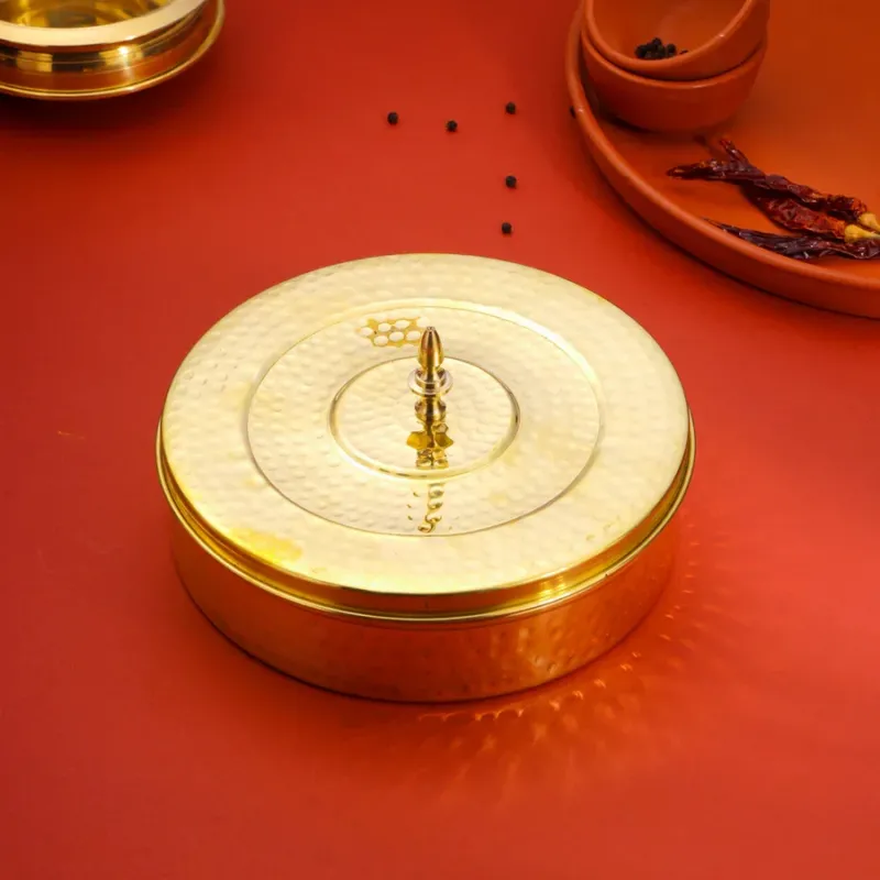 Brass Masala Daani/Spice Box with 7 Bowls