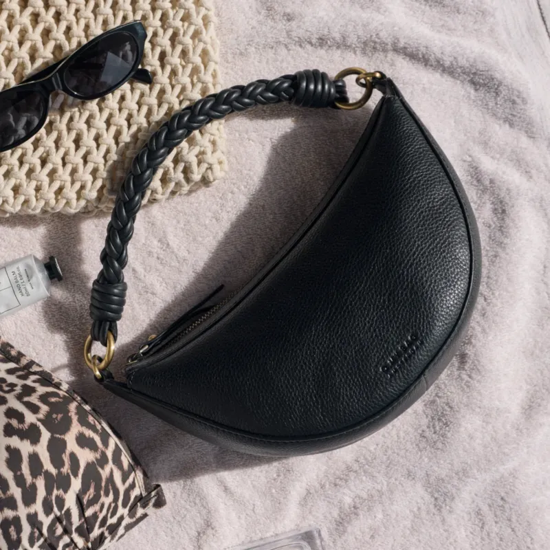 Leo Mini Tasche - Leder Schwarz mit 2 Straps