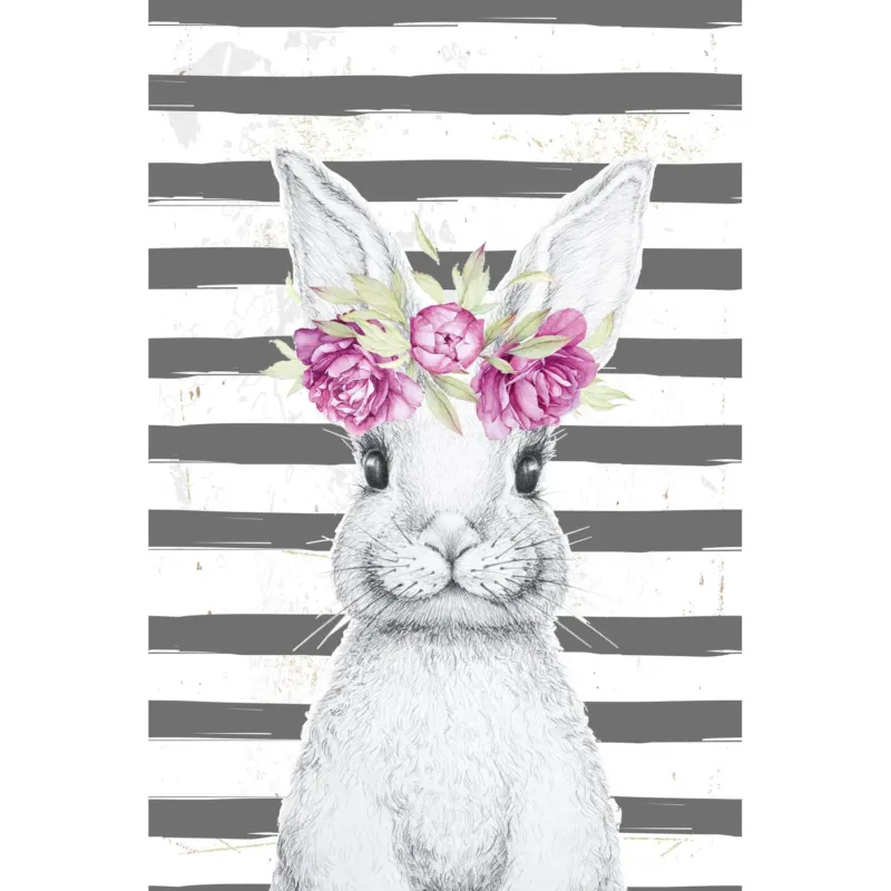 Blechschild - Rabbit Girl with stripes 20x30cm