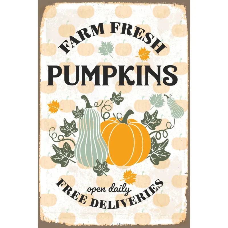 Blechschild - Farm Fresh Pumpkins
