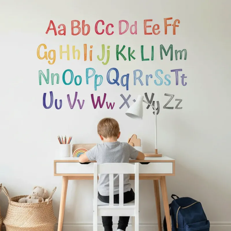 ABC Alphabet Wandtattoos - Groß- & Kleinbuchstaben