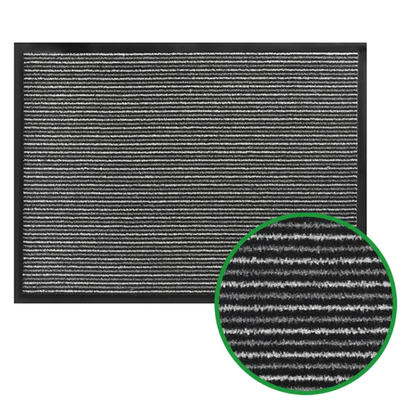 Schmutzmatte gestreift - Moderne Matte mit grauen Streifen