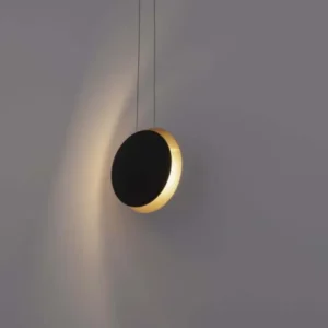 Shell LED Pendelleuchte Ø 20cm 3000K Schwarz, Gold, moderne runde Hängeleuchte aus Aluminium