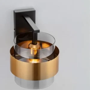 Sianna Wandleuchte E27 Nicht Schwenkbar Gold, Rauch, Schwarz - moderne Nova Luce Wandleuchte mit Glas