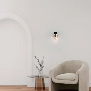 Sianna Wandleuchte E27 Schwenkbar Schwarz, Gold moderne Retro-Wandlampe für stilvolle Wohnräume