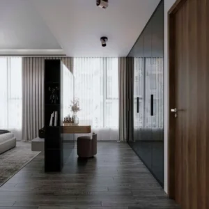 Sirmos LED Deckenleuchte 3000K Schwarz, Braun in moderner Schlafzimmer- und Flurbeleuchtung