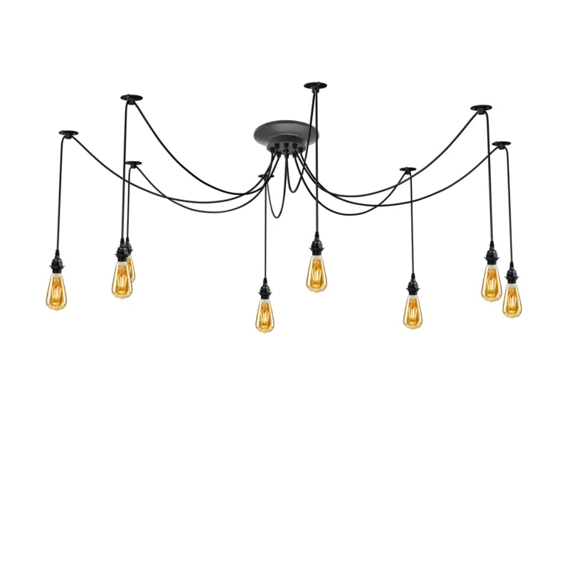 Retro Spinnenlampe 8 Köpfe Deckenpendelleuchte