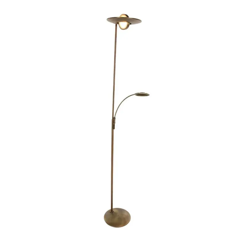 LED-Deckenfluter Zenith mit Lesearm & Tastdimmer CCT in elegantem Design aus Metall.