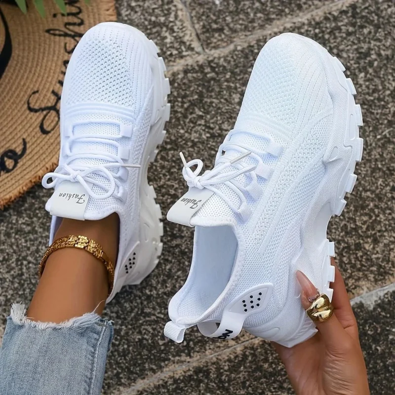 Stylish Women's Casual Knit Sneakers - Breathable & Lightweight Walking Shoes 0
