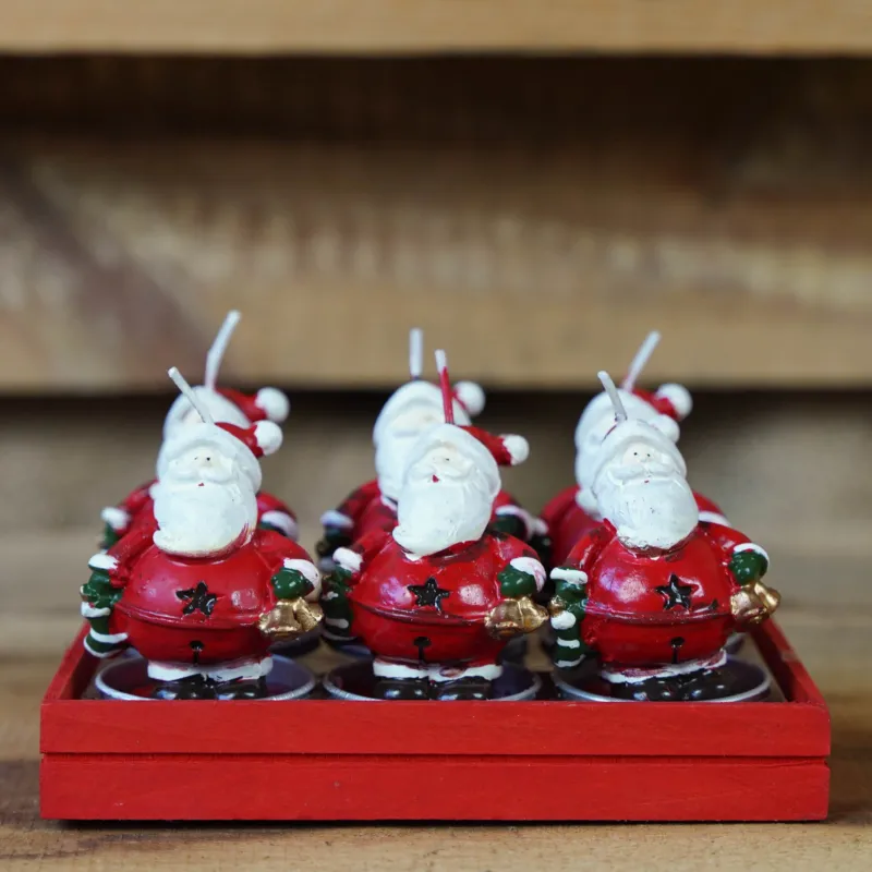 Festliche Nikolaus-Teelichter 6er Set