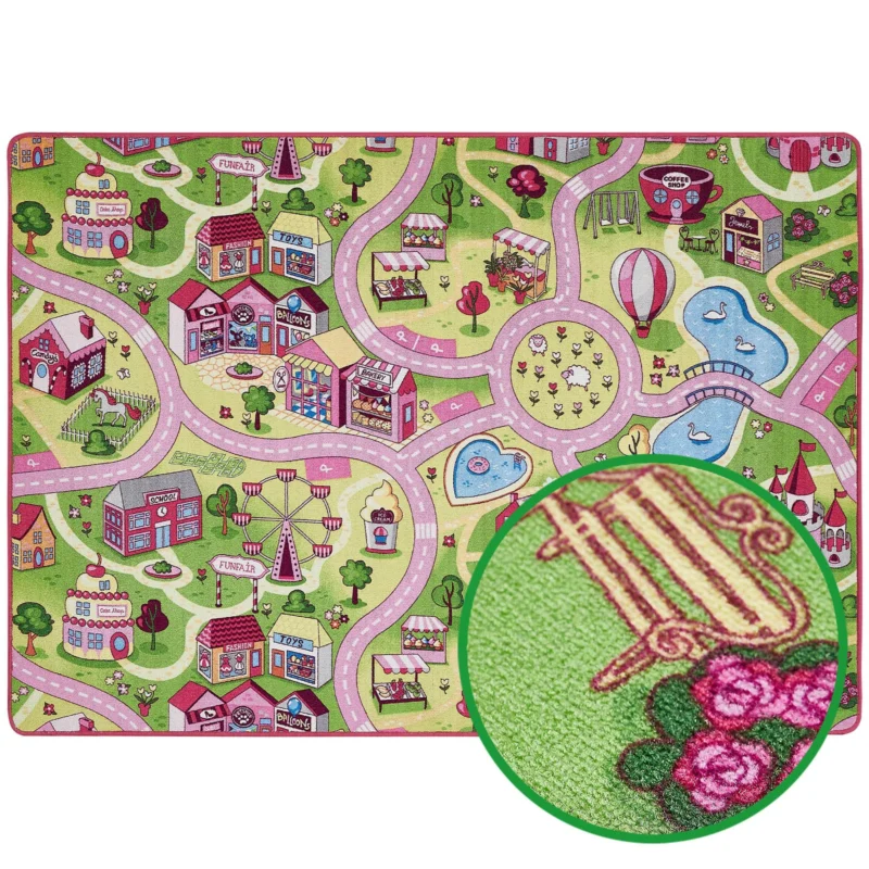Kinderspielteppich CANDY TOWN - Ein Traum in Pink
