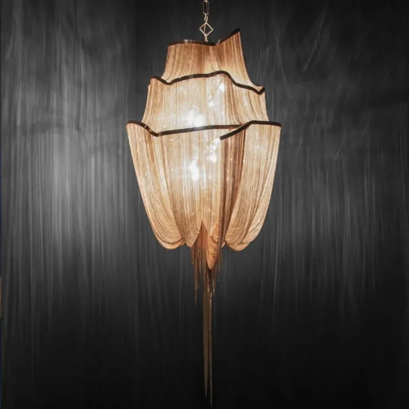 Terzani Atlantis Design-Pendelleuchte mit schimmernden Metallscheiben für elegantes Ambiente.