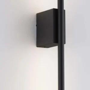 Tien LED Wandleuchte Mittig Ausgerichtet 3000K Schwarz IP44, moderne schwarze Wandlampe für warmweißes Licht