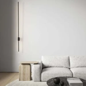 Tien LED Wandleuchte Versetzt 90/30cm 3000K Schwarz für moderne Wohnzimmerbeleuchtung mit schwarzer Oberfläche